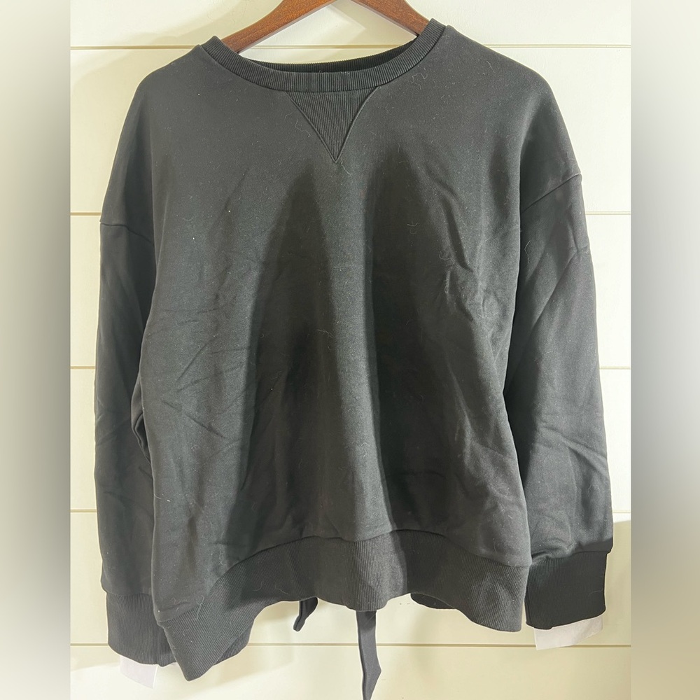 New EVIDNT Los Angeles black sweatshirt, open back with bow‎ size Large